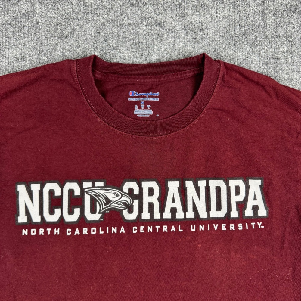 Champion T-shirt Mens Size M Maroon NCCU Grandpa Graphic Short Sleeve Collegiate